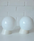 Pair of Vintage Yugoslav Globe Sconces, Mid-Century Modern Flush Mount Lights