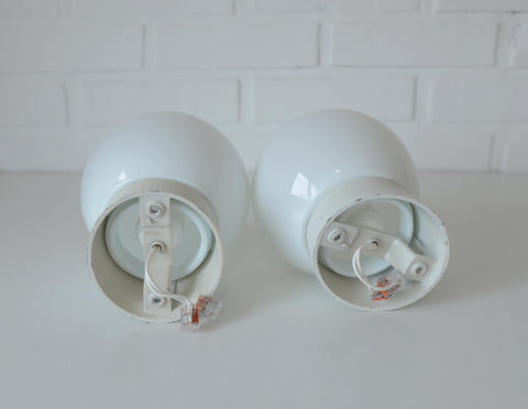 Pair of Vintage Yugoslav Globe Sconces, Mid-Century Modern Flush Mount Lights