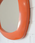 Rare 1970s Orange Space Age Mirror | Large Vintage Pop Art Wall Mirror | Yugoslavian Design | Horizontal or Vertical