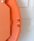 Rare 1970s Orange Space Age Mirror | Large Vintage Pop Art Wall Mirror | Yugoslavian Design | Horizontal or Vertical