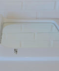 Square Mirror with Shelf / Vintage White Plastic Furniture / Space Age / Wall Mirror / Yugoslavia 1970s