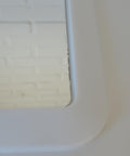 Square Mirror with Shelf / Vintage White Plastic Furniture / Space Age / Wall Mirror / Yugoslavia 1970s