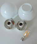 Pair of Vintage Yugoslav Globe Sconces, Mid-Century Modern Flush Mount Lights