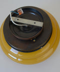 Antique Glass Ceiling Light, 100-Year-Old Hand-Blown Art Deco Shade with Copper Base
