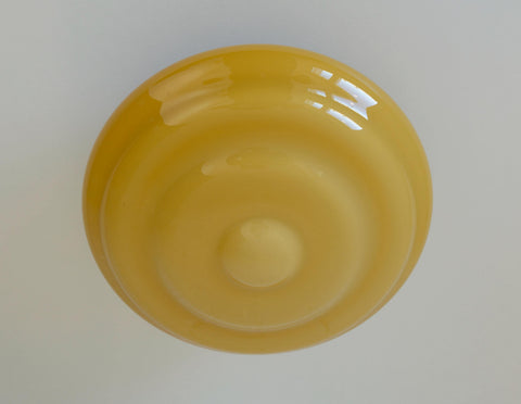 Antique Glass Ceiling Light, 100-Year-Old Hand-Blown Art Deco Shade with Copper Base