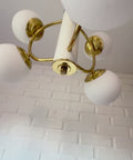 Vintage Sputnik Chandelier: MCM Space Age Pendant Light, Yugoslavia 1970s