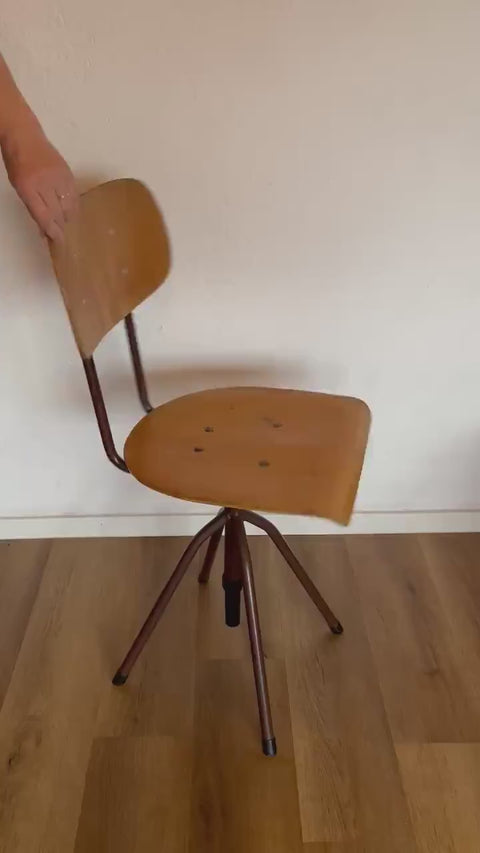 Vintage Industrial Office Chair: Adjustable Swivel, Yugoslavia, 1970s