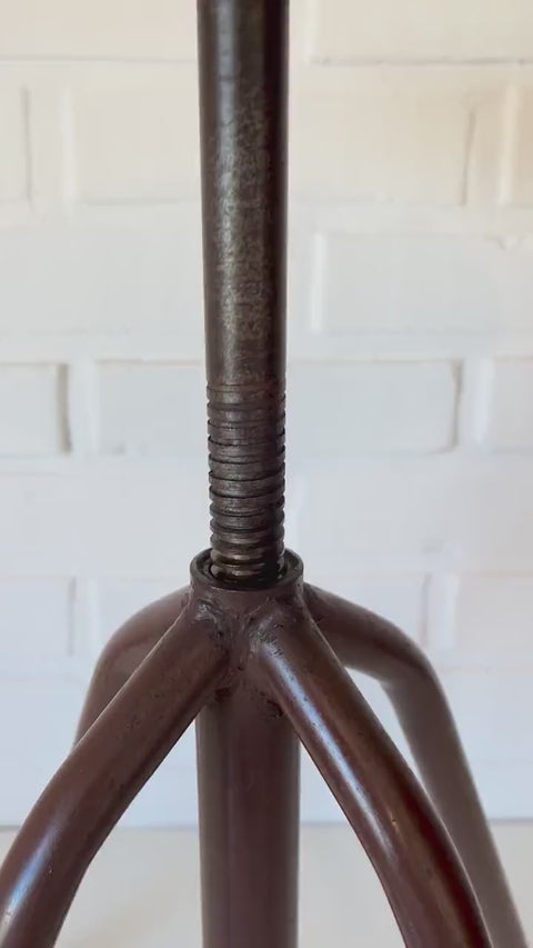 Vintage Industrial School Stool / Adjustable Swivel Metal Stool / Made in Yugoslavia 1970's